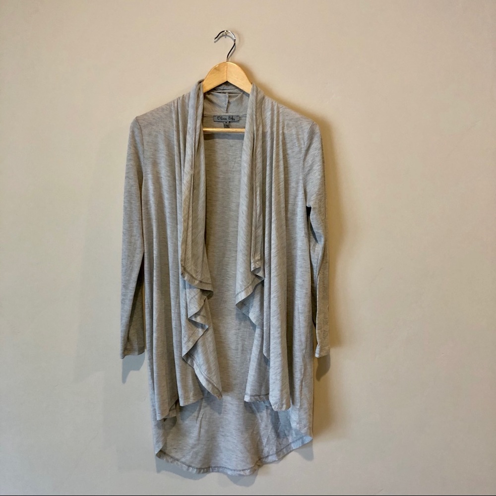 Light Grey Waterfall Cardigan
